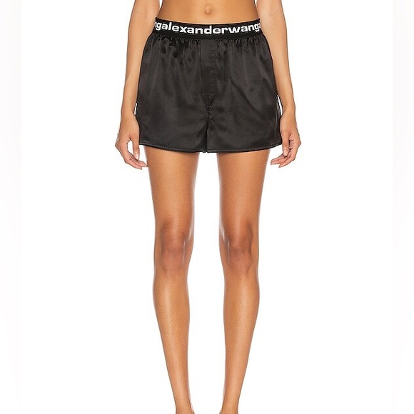 Alexander Wang black silk black logo boxer shorts